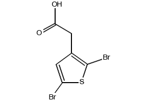 2-(2,5-dibromothiophen-3-yl)acetic acid structure, CAS 77014-10-9