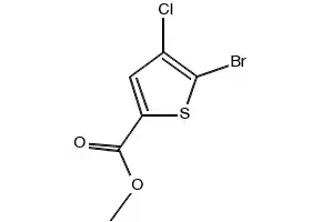 methyl 5-bromo-4-chlorothiophene-2-carboxylate structure, CAS 2090967-58-9
