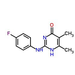 4-hydroxy-2-(4-fluoroanilino)-5,6-dimethylpyrimidine structure, CAS 199463-17-7
