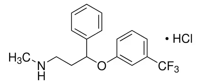 N-methyl-3-phenyl-3-(3-(trifluoromethyl)phenoxy)propan-1-amine hydrochloride (RelCpd A) structure, CAS 79088-29-2