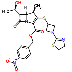 ：	4-Nitrobenzyl(1R,5S,6S)-6-[(R)-1-hydroxyethyl]-1-Methyl-2-[1-(1,3-thiazolin-2-yl)azetidin -3-yl]thio-1-carbapen-2-eM-3-carboxylate structure, CAS 161715-20-4