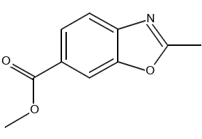 6-Benzoxazolecarboxylic acid, 2-Methyl-, Methyl ester structure, CAS 136663-23-5