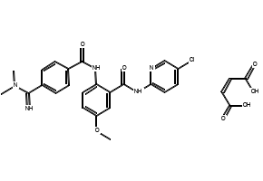 N-(5-Chloro-2-pyridinyl)-2-[[4-[(dimethylamino)iminomethyl]benzoyl]amino]-5-methoxybenzamide (2Z)-2-butenedioate (1:1) structure, CAS 936539-80-9