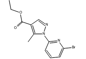 1H-Pyrazole-4-carboxylic acid, 1-(6-bromo-2-pyridinyl)-5-methyl-, ethyl ester structure, CAS 1536648-98-2