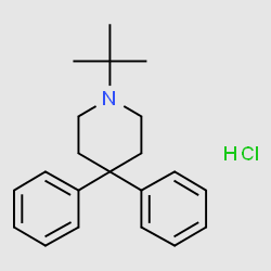 1-tert-butyl-4,4-diphenylpiperidinium chloride structure, CAS 63661-61-0