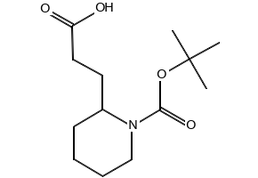 1-Boc-piperidin-2-ylpropionic acid structure, CAS 669713-96-6