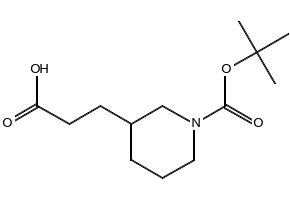 1-Boc-piperidin-3-ylpropionic acid structure, CAS 352004-58-1
