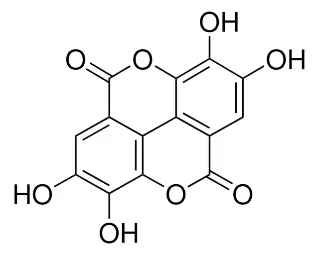 Ellagic acid structure, CAS 476-66-4