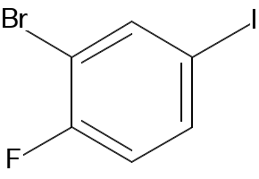 1-Bromo-2-fluoro-4-iodobenzene structure, CAS 136434-77-0