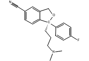 Escitalopram structure, CAS 128196-01-0
