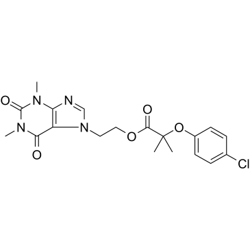 Etofylline clofibrate structure, CAS 54504-70-0