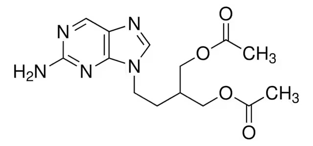 Famciclovir structure, CAS 104227-87-4
