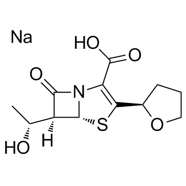 Faropenem sodium salt hemipentahydrate structure, CAS 122547-49-3