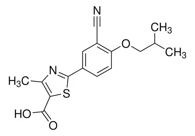 Febuxostat structure, CAS 144060-53-7