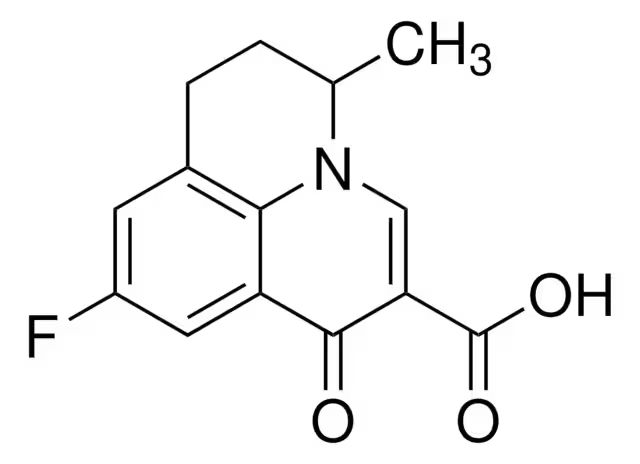 Flumequine structure, CAS 42835-25-6
