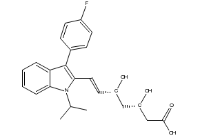 Fluvastatin structure, CAS 93957-54-1