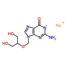 Ganciclovir sodium structure, CAS 107910-75-8