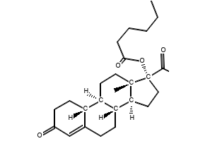 Gestonorone caproate structure, CAS 1253-28-7