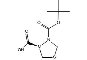 (4R)-3-(tert-Butoxycarbonyl)-1,3-thiazolane-4-carboxylic acid structure, CAS 51077-16-8
