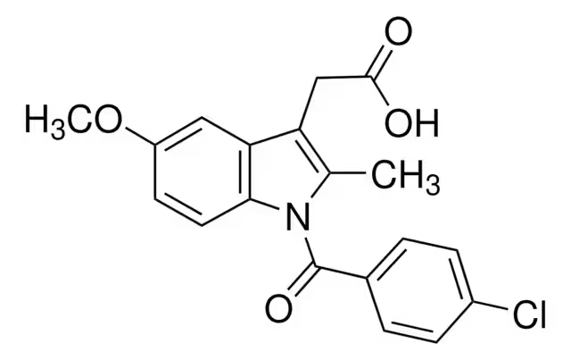 Indomethacin structure, CAS 53-86-1
