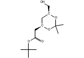 (4R-cis)-6-Hydroxymethyl-2,2-dimethyl-1,3-dioxane-4-acetic acid 1,1-dimethylethyl ester structure, CAS 124655-09-0