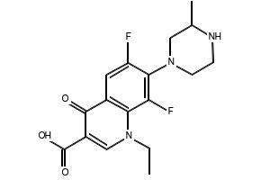 Lomefloxacin structure, CAS 98079-51-7