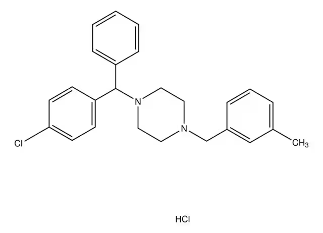 Meclizine hydrochloride structure, CAS 1104-22-9