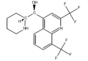Mefloquine structure, CAS 53230-10-7