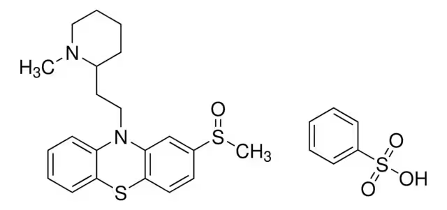 Mesoridazine structure, CAS 5588-33-0