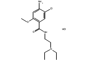 Metoclopramide structure, CAS 7232-21-5
