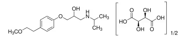 Metoprolol tartrate structure, CAS 56392-17-7