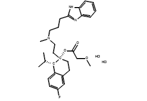 Mibefradil dihydrochloride structure, CAS 116666-63-8