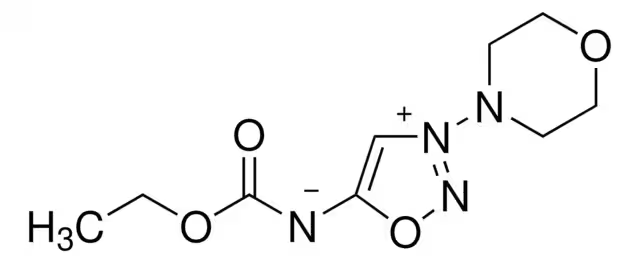 Molsidomine structure, CAS 25717-80-0