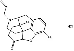 Naloxone hydrochloride structure, CAS 357-08-4