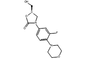 (5R)-3-[3-Fluoro-4-(4-morpholinyl)phenyl]-5-(hydroxymethyl)-2-oxazolindinone structure, CAS 168828-82-8