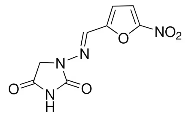 Nitrofurantoin structure, CAS 67-20-9
