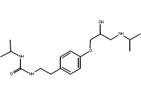 Pafenolol structure, CAS 75949-61-0