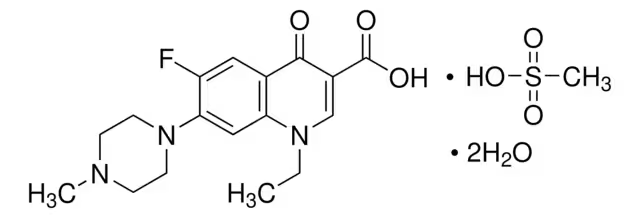Pefloxacin mesylate structure, CAS 149676-40-4