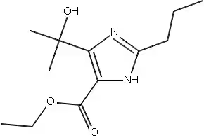 1H-Imidazole-4-carboxylic acid,5-(1-hydroxy-1-methylethyl)-2-propyl-,ethyl ester structure, CAS 144689-93-0