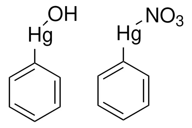 Phenylmercury nitrate structure, CAS 55-68-5