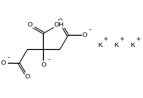 Potassium citrate structure, CAS 866-84-2