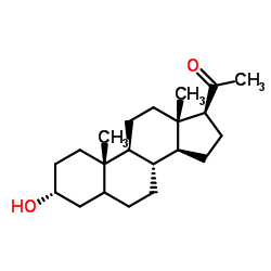 Pregnanolone structure, CAS 128-20-1