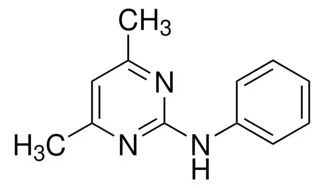 Pyrimethanil structure, CAS 53112-28-0