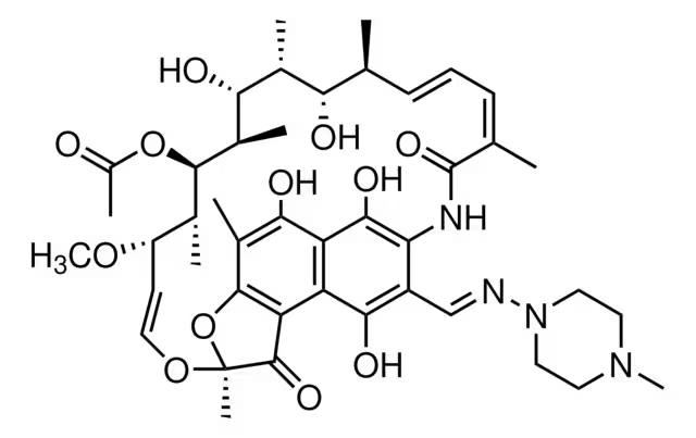 Rifampicin structure, CAS 13292-46-1