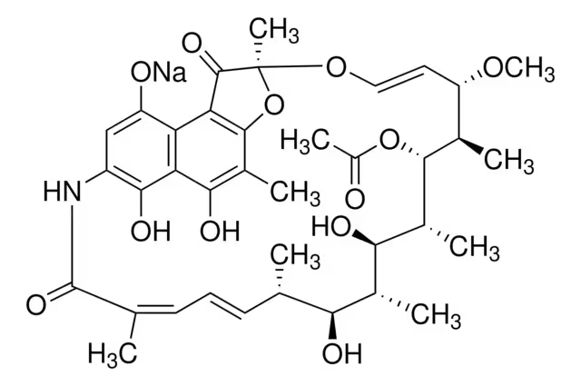 Rifamycin sodium salt structure, CAS 14897-39-3