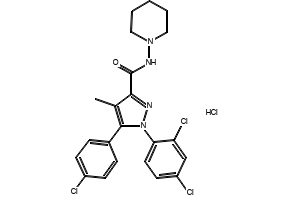 Rimonabant hydrochloride structure, CAS 158681-13-1