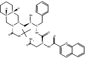 Saquinavir structure, CAS 127779-20-8