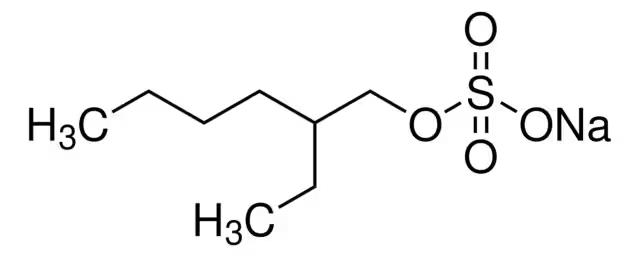 Sodium 2-ethylhexyl sulfate structure, CAS 126-92-1