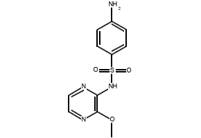 Sulfamethoxypyrazine structure, CAS 152-47-6