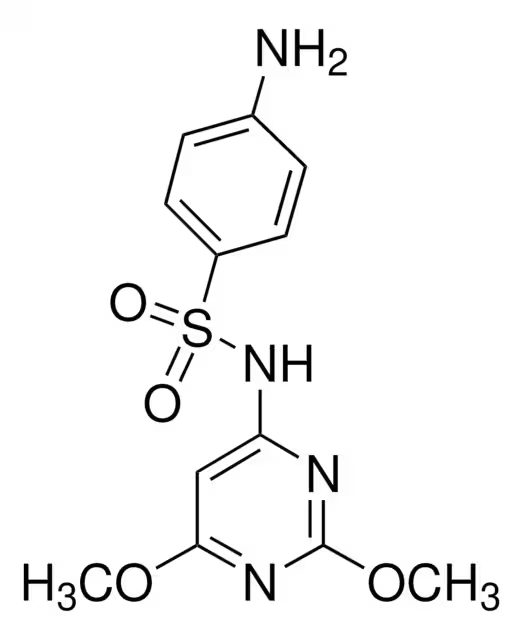 Sulphadimethoxine structure, CAS 122-11-2